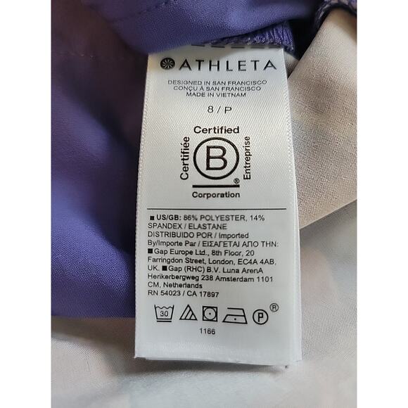 ATHLETA Blue Floral Sleeveless Zip Up Romper Women's 8 Stretch Pockets - Picture 12 of 12